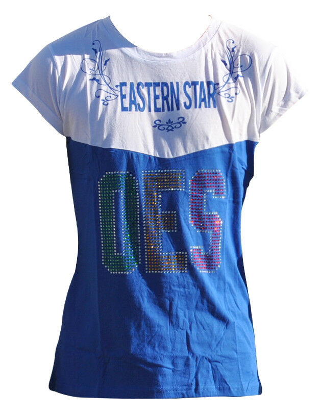 Order Of The Eastern Star Oes Rhinestone T-shirt- Size Small–new!