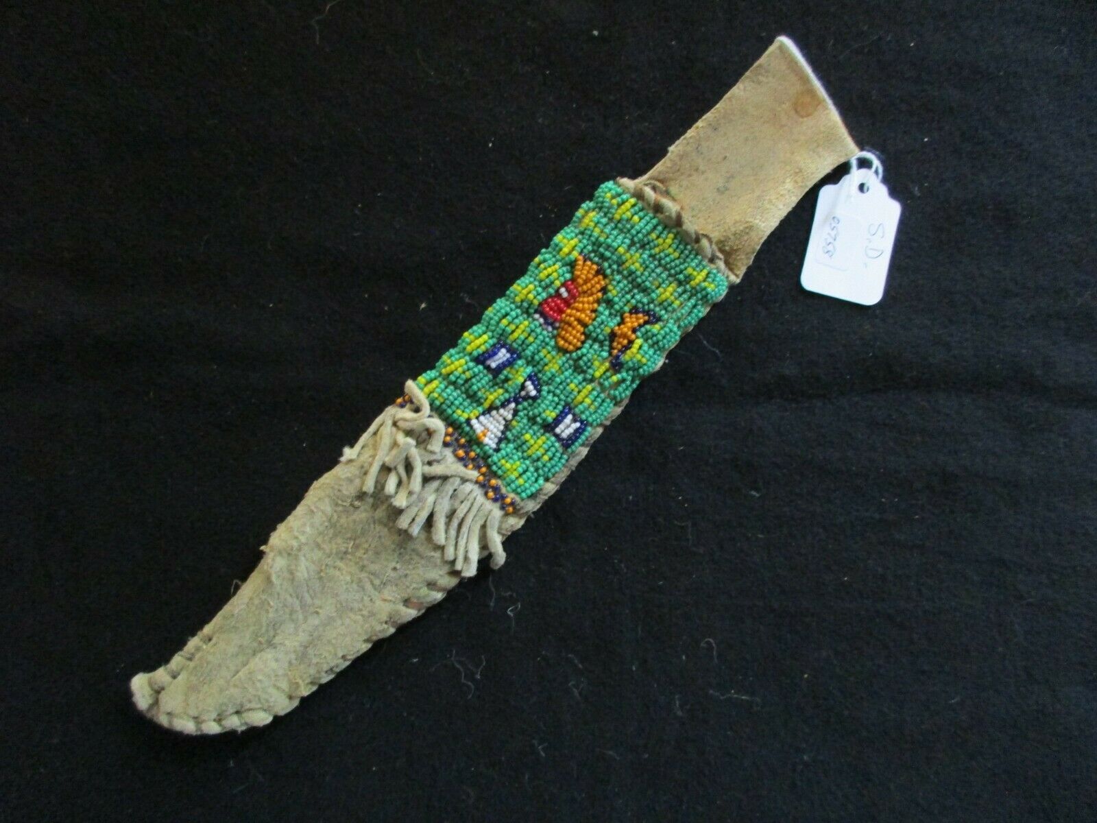 Native American Beaded Leather Knife Sheath, From South Dakota,  Sd-0821*05758