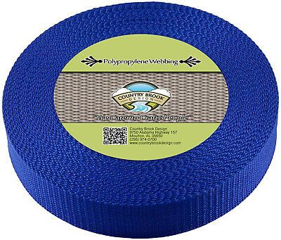 Country Brook Design® 1 1/2 Inch Blue Heavy Polypro Webbing, 25 Yards
