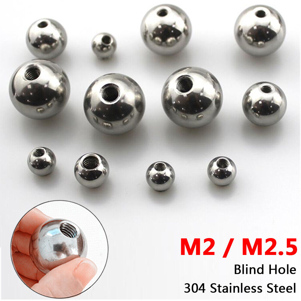 5mm-22mm Solid A2 304 Stainless Steel Ball Bead With M2 M2.5 Threaded Blind Hole