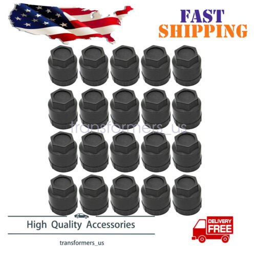 20 PCS BLACK LUG NUT COVERS CAP FIT FOR FOR BUICK CHEVROLET GMC CHEVY 10028614