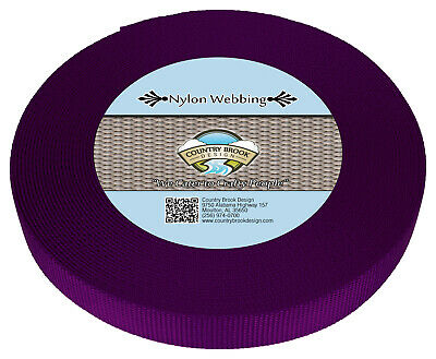 Country Brook Design® 1 Inch Purple Heavy Nylon Strap Webbing, 20 Yards