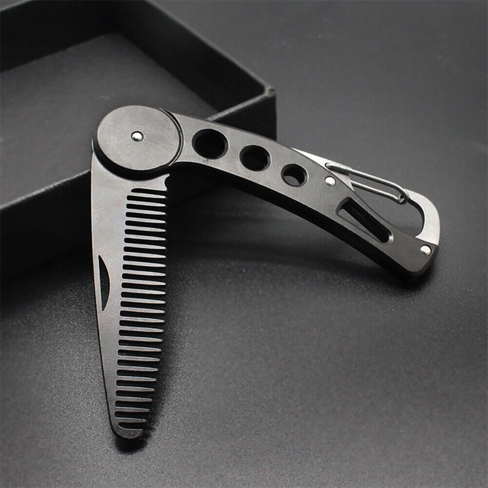 Men Stainless Steel Mustache Beard Comb Trimming Shaping Template Tool Symmetry