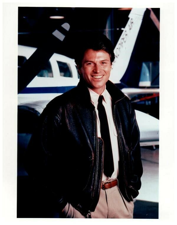 Tim Daly Wings Studio Publicity Portrait near Airplane Vintage 8x10 Color Photo